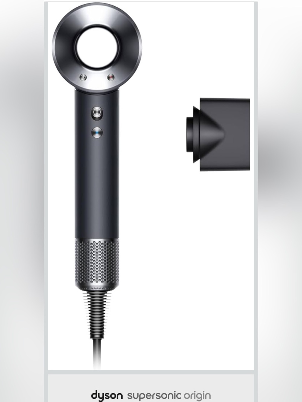 Dyson Hair Dryer in Black and Silver with Red Accent